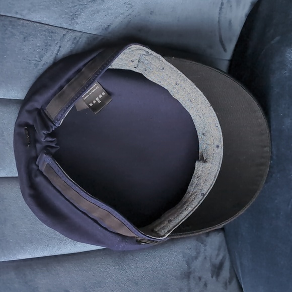 Scotch & Soda Navy Blue Sailor Cap Hat With Black Rope Detail And Black Brim - Picture 5 of 6